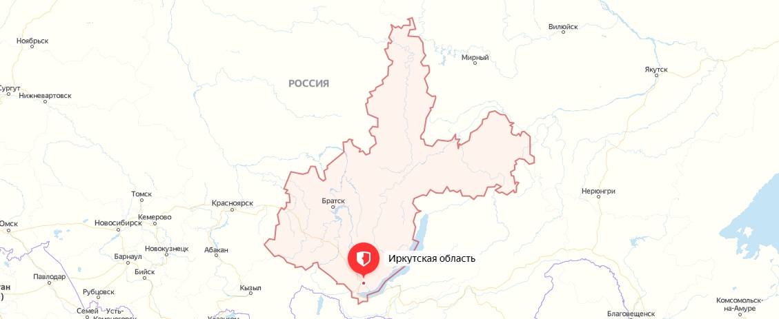 Иркутская область на карте

