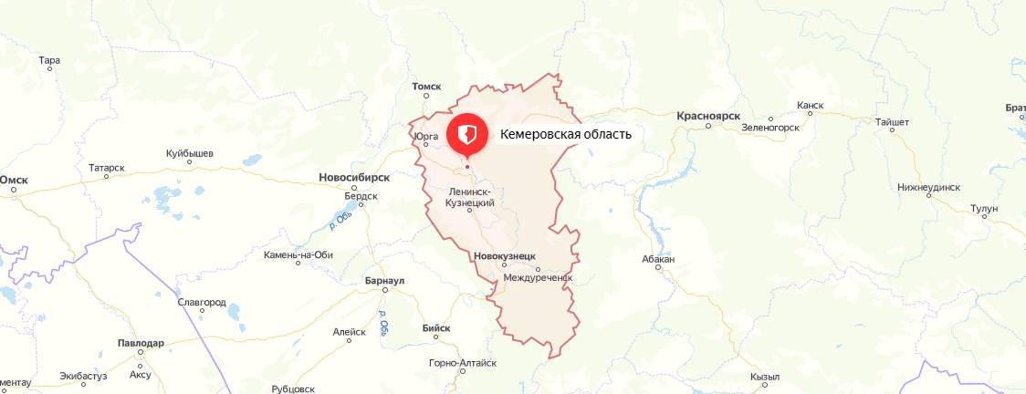 Кемеровская область на карте

